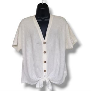 Socialite Slouchy Tie Front Shirt Size Sm